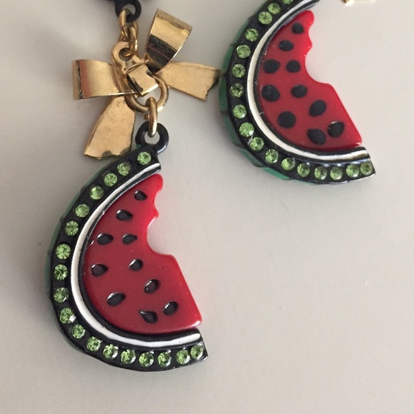 Watermelon Bow Earrings - Picture 2 of 7